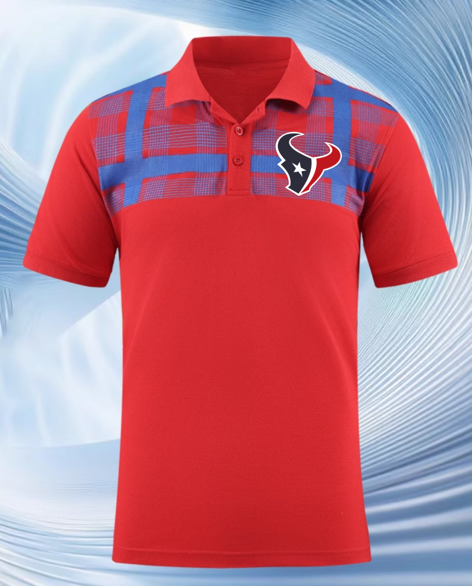 Houston Texans red Men 2025 NFL polo T shirt